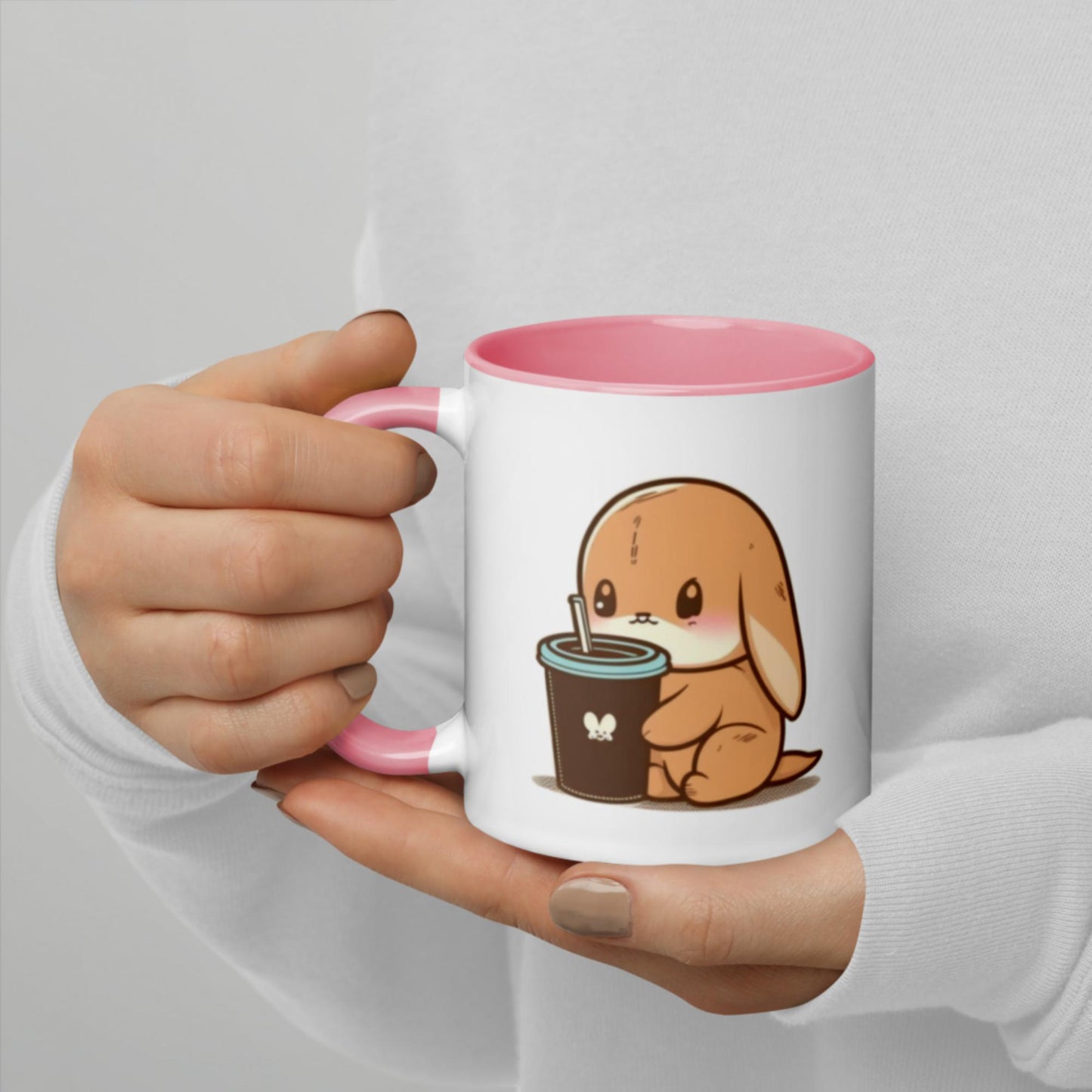 Mug with Color Inside Some Bunny Loves Coffee
