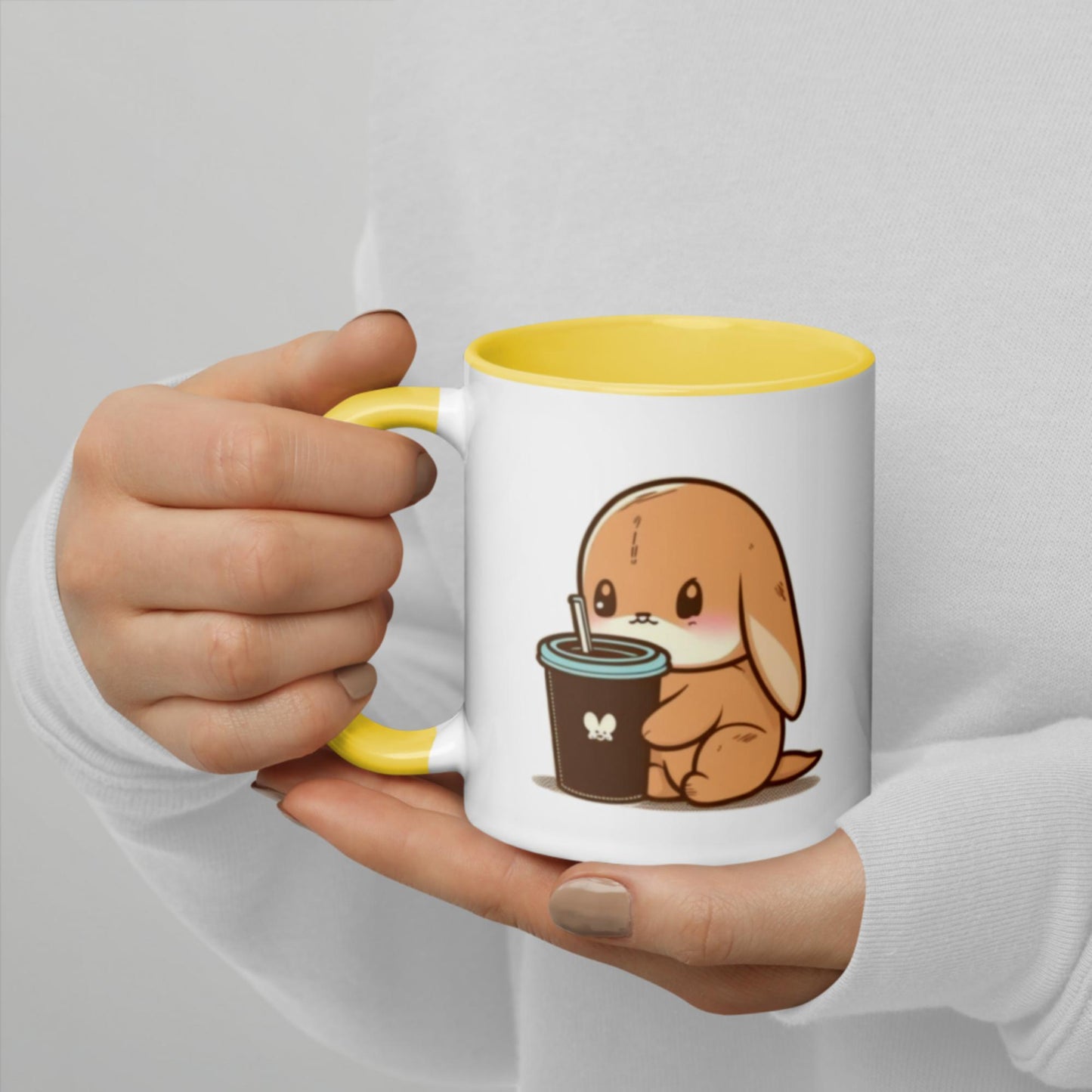 Mug with Color Inside Some Bunny Loves Coffee